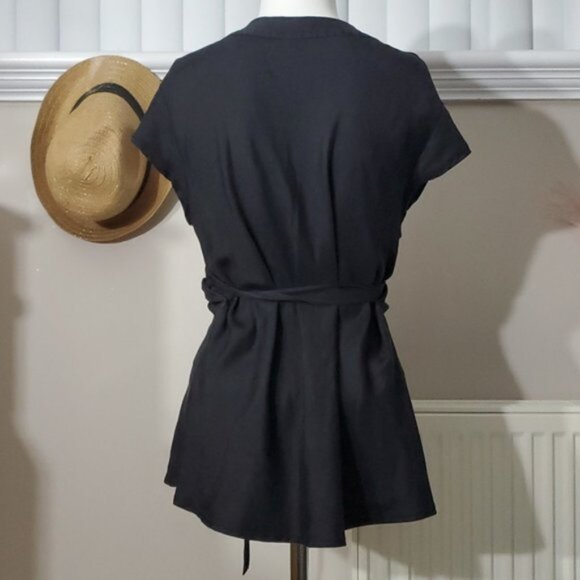 Jacob 100٪ Silk Cap Sleeve Kimono Top - Picture 2 of 7